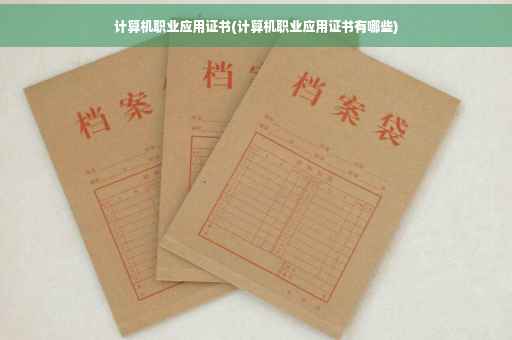 计算机职业应用证书(计算机职业应用证书有哪些)