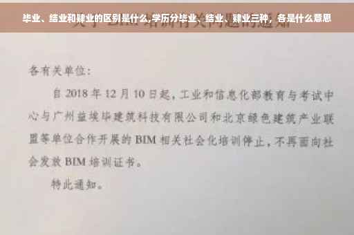 毕业、结业和肄业的区别是什么,学历分毕业、结业、肄业三种，各是什么意思