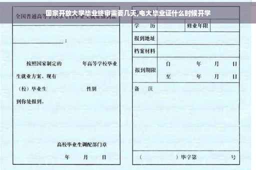 国家开放大学毕业终审需要几天,电大毕业证什么时候开学
