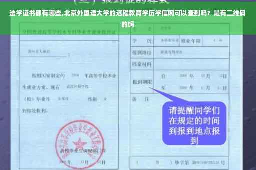 法学证书都有哪些,北京外国语大学的远程教育学历学信网可以查到吗？是有二维码的吗