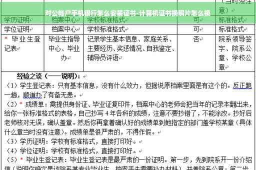 对公帐户手机银行怎么安装证书-计算机证书换照片怎么换