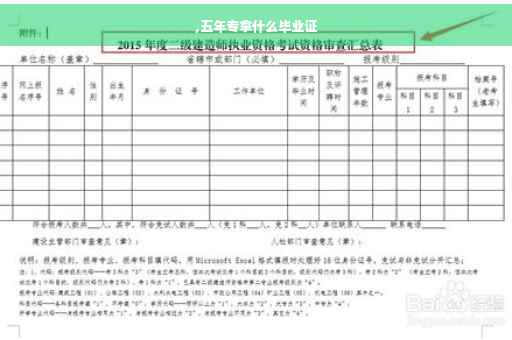 ,五年专拿什么毕业证