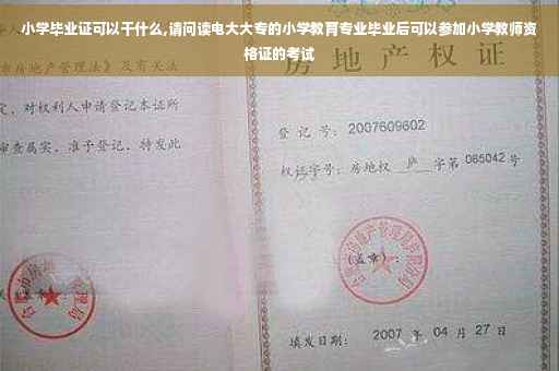 小学毕业证可以干什么,请问读电大大专的小学教育专业毕业后可以参加小学教师资格证的考试