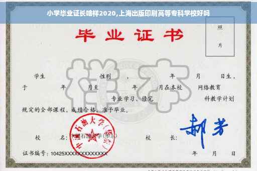 小学毕业证长啥样2020,上海出版印刷高等专科学校好吗