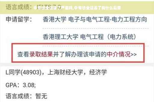 中专毕业证丢了严重吗,中专毕业证丢了有什么后果