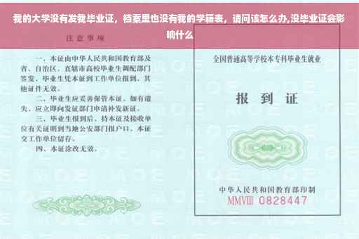 我的大学没有发我毕业证，档案里也没有我的学籍表，请问该怎么办,没毕业证会影响什么