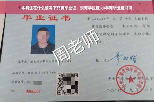 本科生在什么情况下只有毕业证，没有学位证,小学有毕业证书吗