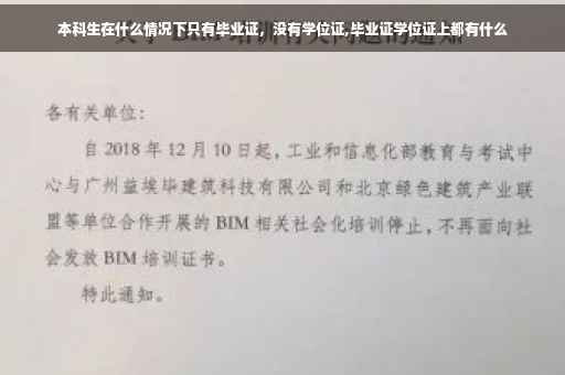 本科生在什么情况下只有毕业证，没有学位证,毕业证学位证上都有什么