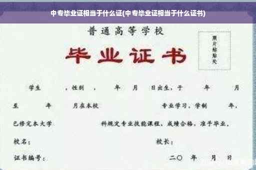 中专毕业证相当于什么证(中专毕业证相当于什么证书)