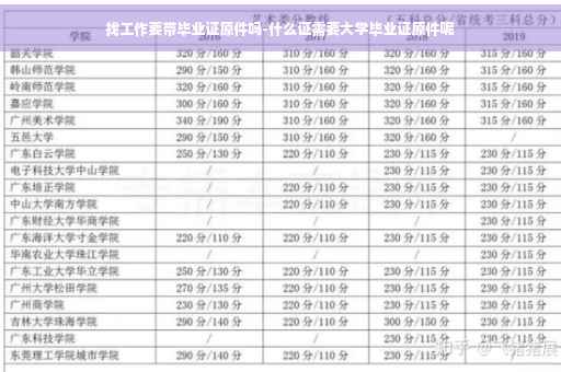 找工作要带毕业证原件吗-什么证需要大学毕业证原件呢