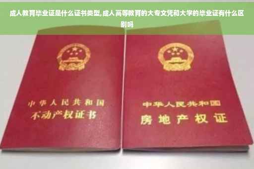成人教育毕业证是什么证书类型,成人高等教育的大专文凭和大学的毕业证有什么区别吗