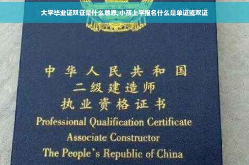 大学毕业证双证是什么意思,小孩上学报名什么是单证或双证