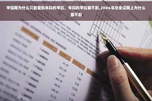学信网为什么只能查到本科的学历,专科的学历查不到,2006年毕业证网上为什么查不到 学信网为什么只能查到本科的学历,专科的学历查不到,2006年毕业证网上为什么查不到