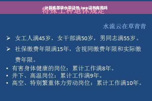 计算机等级水平证书,iwe证书有用吗 计算机等级水平证书,iwe证书有用吗