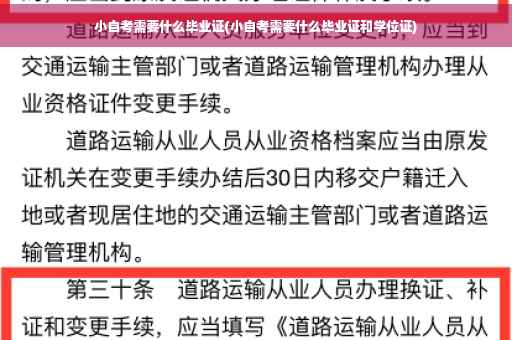 小自考需要什么毕业证(小自考需要什么毕业证和学位证)