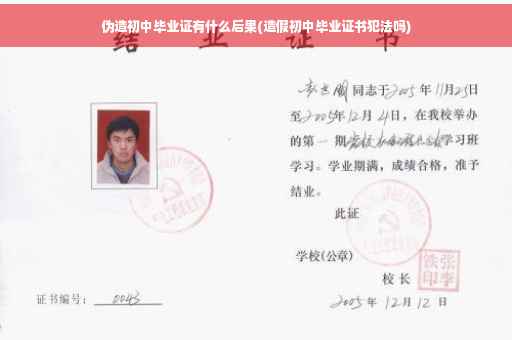 伪造初中毕业证有什么后果(造假初中毕业证书犯法吗)