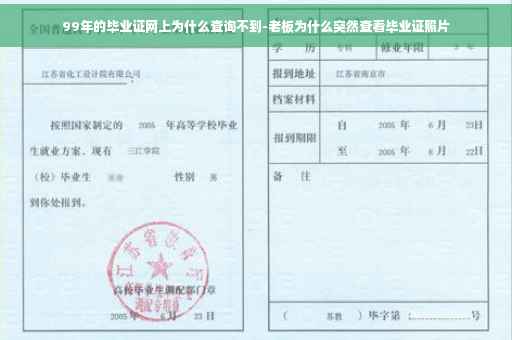 99年的毕业证网上为什么查询不到-老板为什么突然查看毕业证照片
