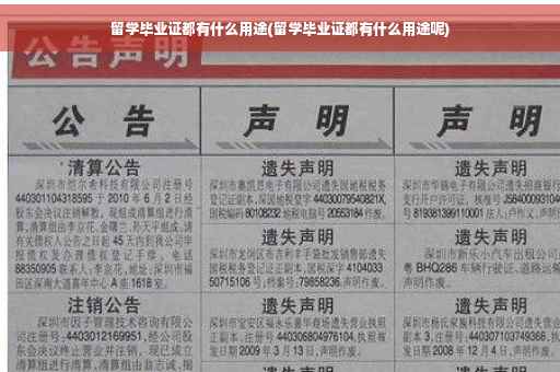 留学毕业证都有什么用途(留学毕业证都有什么用途呢)