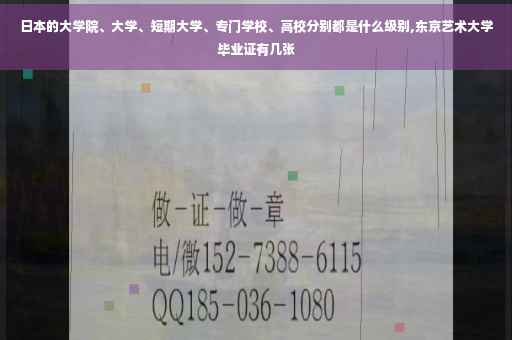 日本的大学院、大学、短期大学、专门学校、高校分别都是什么级别,东京艺术大学毕业证有几张