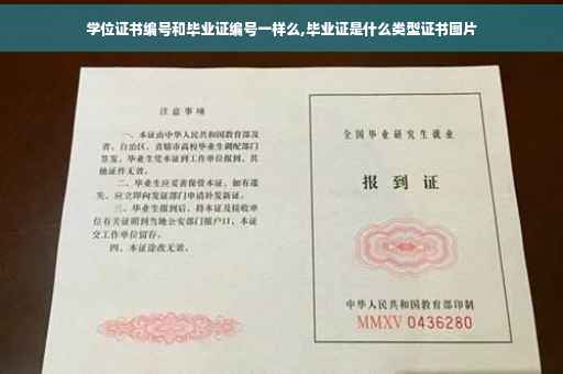 学位证书编号和毕业证编号一样么,毕业证是什么类型证书图片