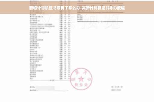 职称计算机证书没有了怎么办-高新计算机证书补办流程