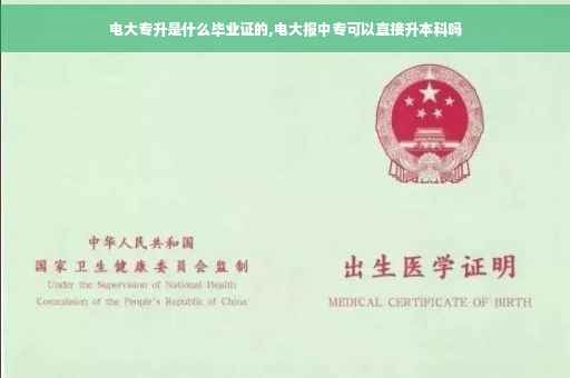 电大专升是什么毕业证的,电大报中专可以直接升本科吗