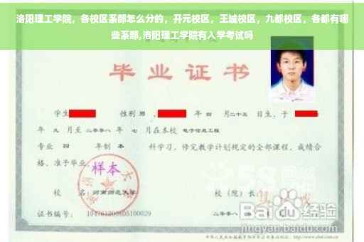 洛阳理工学院，各校区系部怎么分的，开元校区，王城校区，九都校区，各都有哪些系部,洛阳理工学院有入学考试吗