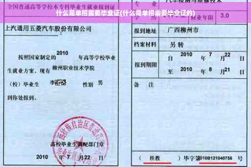 什么是单招需要毕业证(什么是单招需要毕业证的)