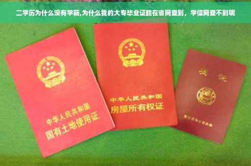 二学历为什么没有学籍,为什么我的大专毕业证能在省网查到，学信网查不到呢