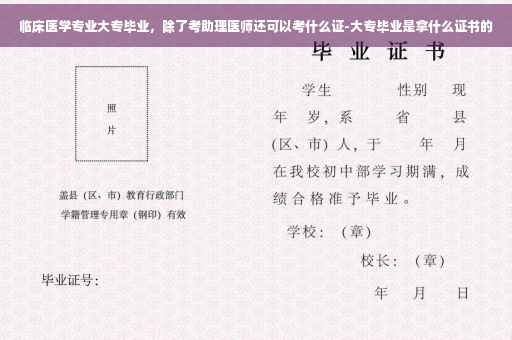 临床医学专业大专毕业，除了考助理医师还可以考什么证-大专毕业是拿什么证书的