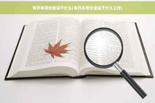 专升本带毕业证干什么(专升本带毕业证干什么工作)