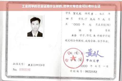 工业药学的毕业证是什么样的,药学大专毕业可以考什么证