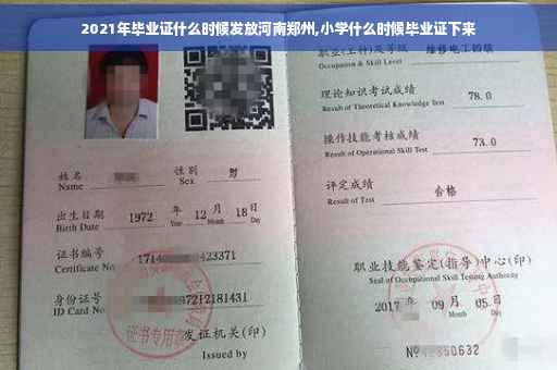 2021年毕业证什么时候发放河南郑州,小学什么时候毕业证下来