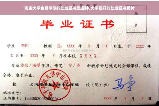 南京大学金陵学院的毕业证书是哪种,大学最好的毕业证书图片
