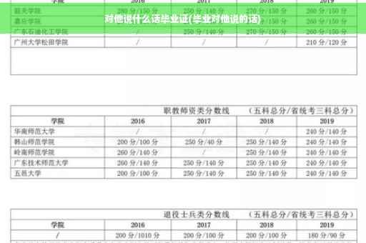 对他说什么话毕业证(毕业对他说的话)