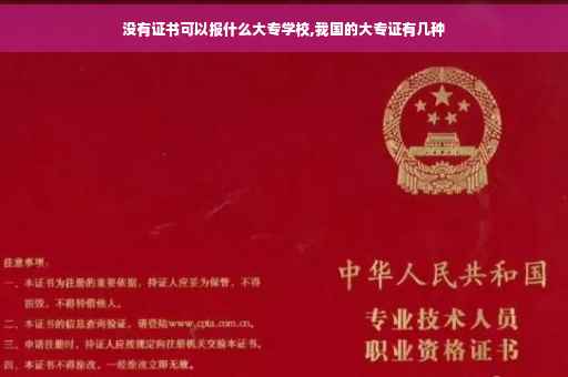 没有证书可以报什么大专学校,我国的大专证有几种