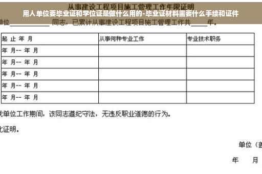 用人单位要毕业证和学位证是做什么用的-毕业证材料需要什么手续和证件
