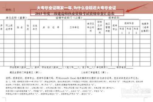 大专毕业证晚发一年,为什么会延迟大专毕业证