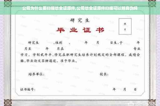 公司为什么要扫描毕业证原件,公司毕业证原件扫描可以辨真伪吗