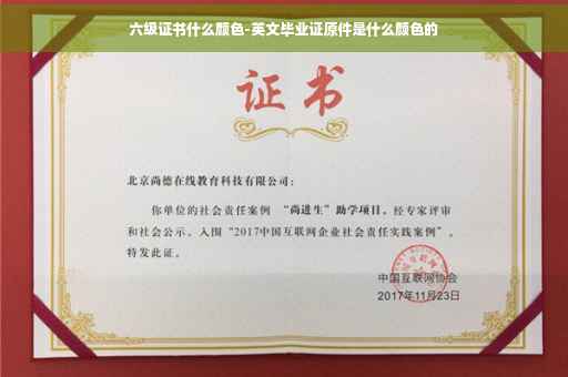 六级证书什么颜色-英文毕业证原件是什么颜色的