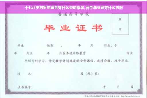 十七八岁的男生适合穿什么类的服装,高中毕业证穿什么衣服
