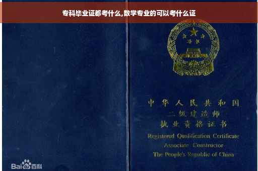 专科毕业证都考什么,数学专业的可以考什么证