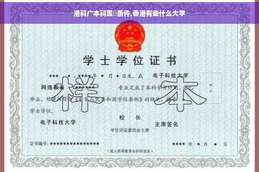 港科广本科置換条件,香港有些什么大学