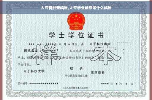 大专有那些科目,大专毕业证都考什么科目
