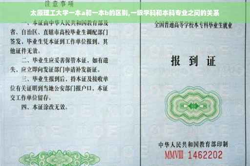 太原理工大学一本a和一本b的区别,一级学科和本科专业之间的关系