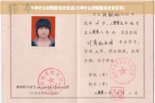 小学什么时候取消毕业证(小学什么时候取消毕业证书)