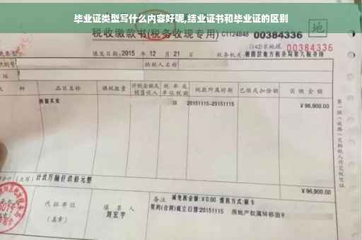 毕业证类型写什么内容好呢,结业证书和毕业证的区别