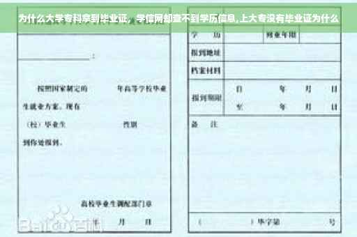 为什么大学专科拿到毕业证，学信网却查不到学历信息,上大专没有毕业证为什么