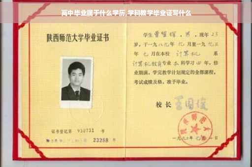 高中毕业属于什么学历,学科教学毕业证写什么