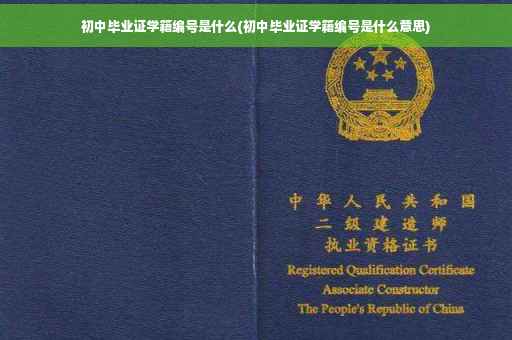 初中毕业证学籍编号是什么(初中毕业证学籍编号是什么意思)